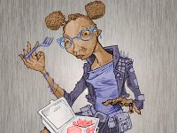 LunchGeekGirlEatingCafeteria