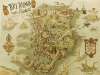 TIKI ISLAND MAP YELLOWED 999 j