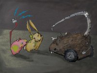 SybilLamb SqueakyandTwitchyVsRobotRat 11x14 2014  Squeaky and Twitchy vs THE ROBOT RAT