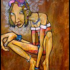 Fishy Pink Blue Dress  Picasa